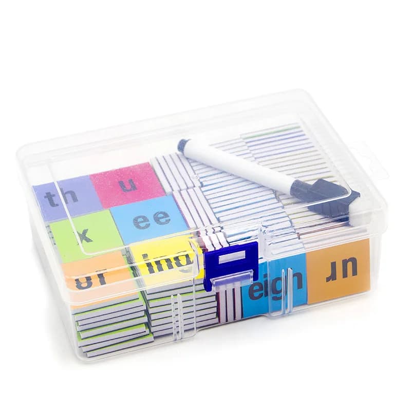 Piastrelle magnetiche addensate da 3 mm Set per l'apprendimento della fonetica inglese Magneti per il frigorifero Sussidi didattici per la lezione Parole visive Ortografia Blocchi da costruzione