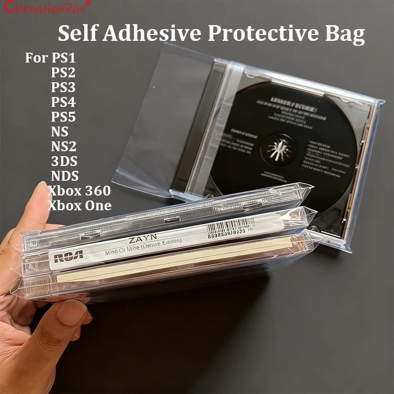 100PCS For NS2 Box PS4 Box PS5 Box PS1 PS2 PS3 PSP Xboxone 360 Wii Box Self Adhesive Protective Bag Dustproof Moisture Proof