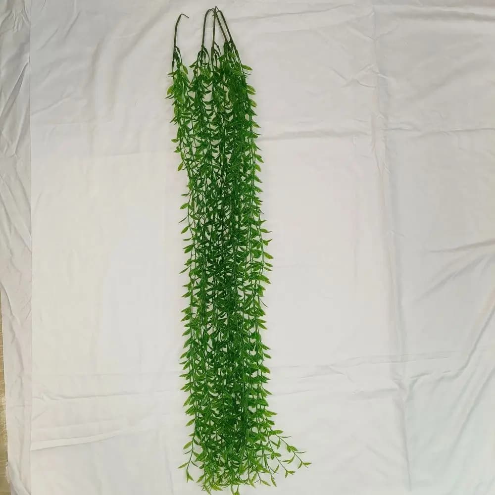 Lifelike Plastic Artificial Rattan Wall Decoration DIY Decoration Fake Wicker Green Leaf Hanging Vine Plants Balcony