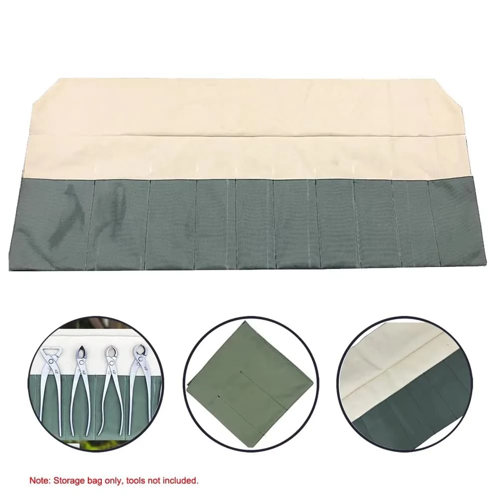 Confezione di stoccaggio per strumenti bonsai giapponesi impermeabili a 10 fori Borsa in rotolo Custodia per set di attrezzi in tela 715 x 330 mm