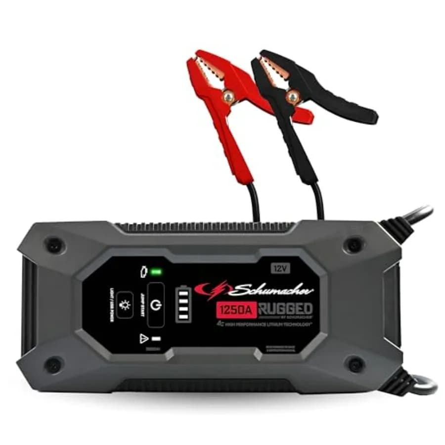 Avviatore di Emergenza per Auto al Litio 1250A e Power Bank Portatile, Soluzione 3-in-1 per Batterie Auto e Nautiche 12V, 2.4A