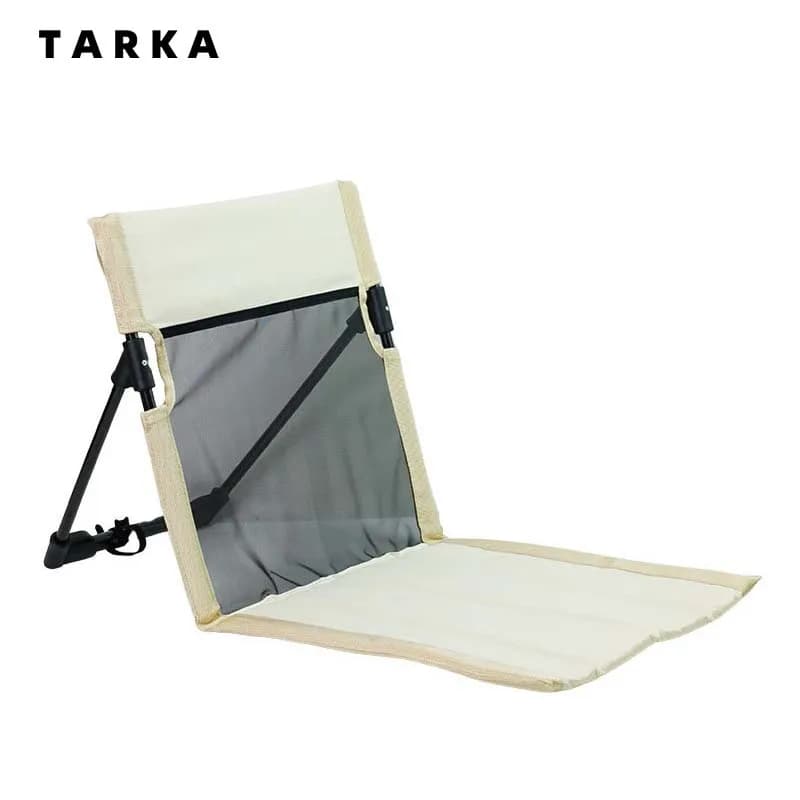 Sedia da campeggio pieghevole singola TARKA in rete con cuscino schienale per esterni, escursioni, arrampicate, picnic, spiaggia