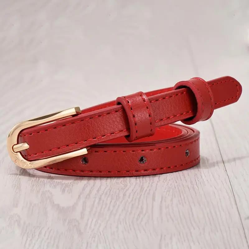 Cintura Sottile in Pelle PU da Donna, 105CM, 7 Colori Vivaci, per Abiti, Gonne e Jeans, Accessorio per la Vita