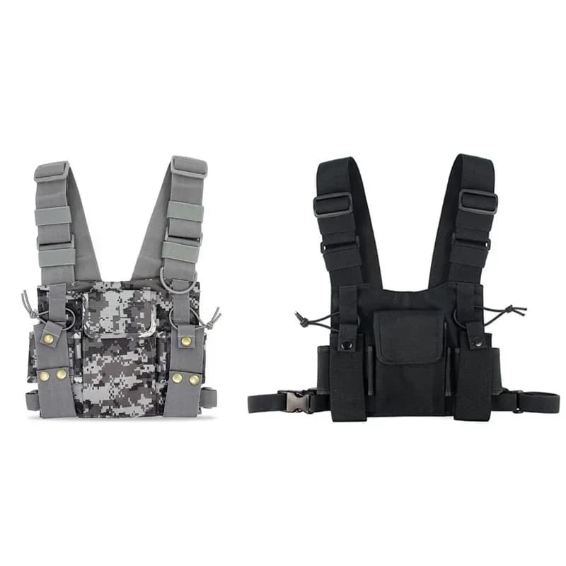 1 pz CS Tattiche Petto Frontale Pack Pouch Vest Rig Custodia Borsa per Baofeng UV-5R UV-82 888S Radio Walkie Talkie Salvataggio Essentials