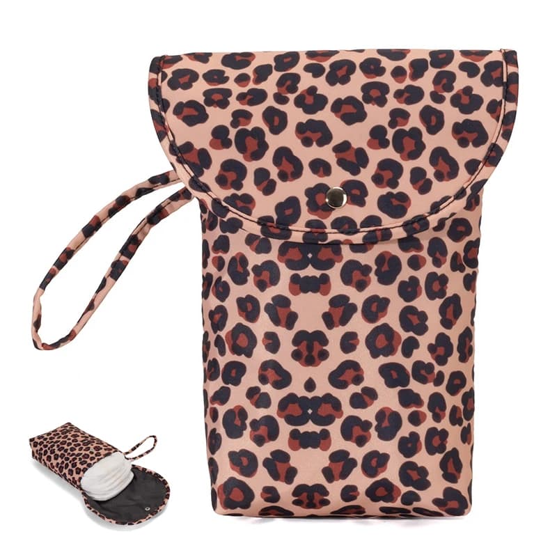 Borsa per pannolini per bambini Custodia per mummia Organizzatore per pannolini Stampa leopardata Impermeabile Wet Dry Pack Insert Tote Bag Borsa per il trasporto del passeggino