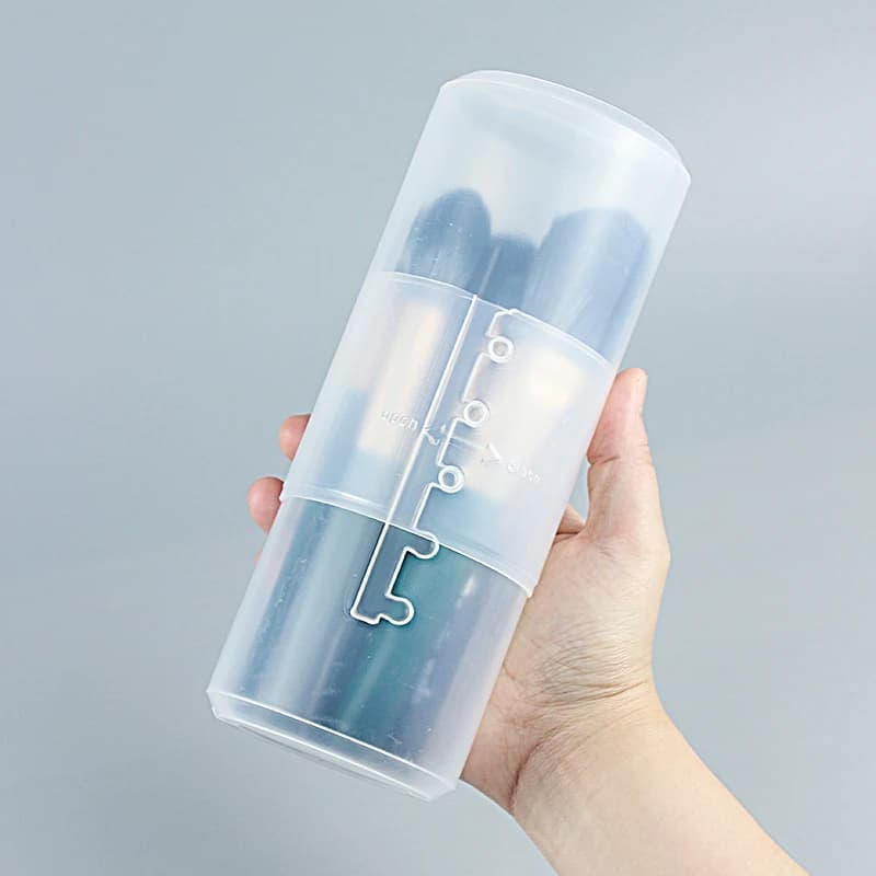 1 pcs adjustable height PVC makeup brush holder, storage cup organizer with lid