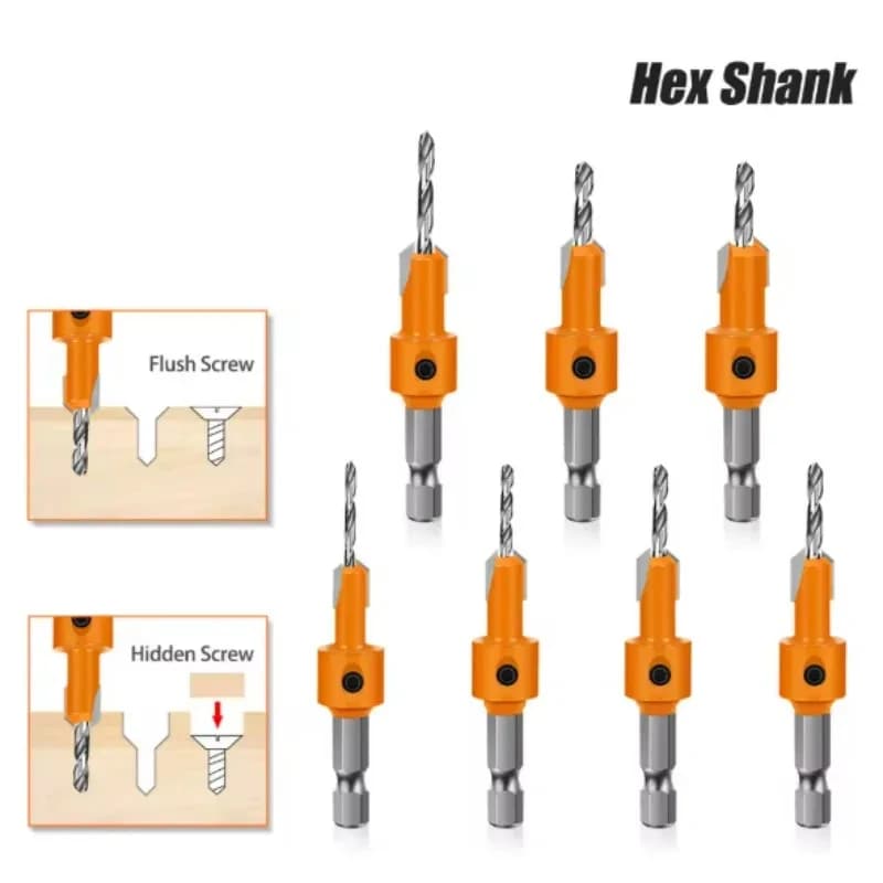 1-5 Brake Cutting Machine HSS with 8mm Leg for Wood Processing, Screw Extractor, Wood Milling Demolitor