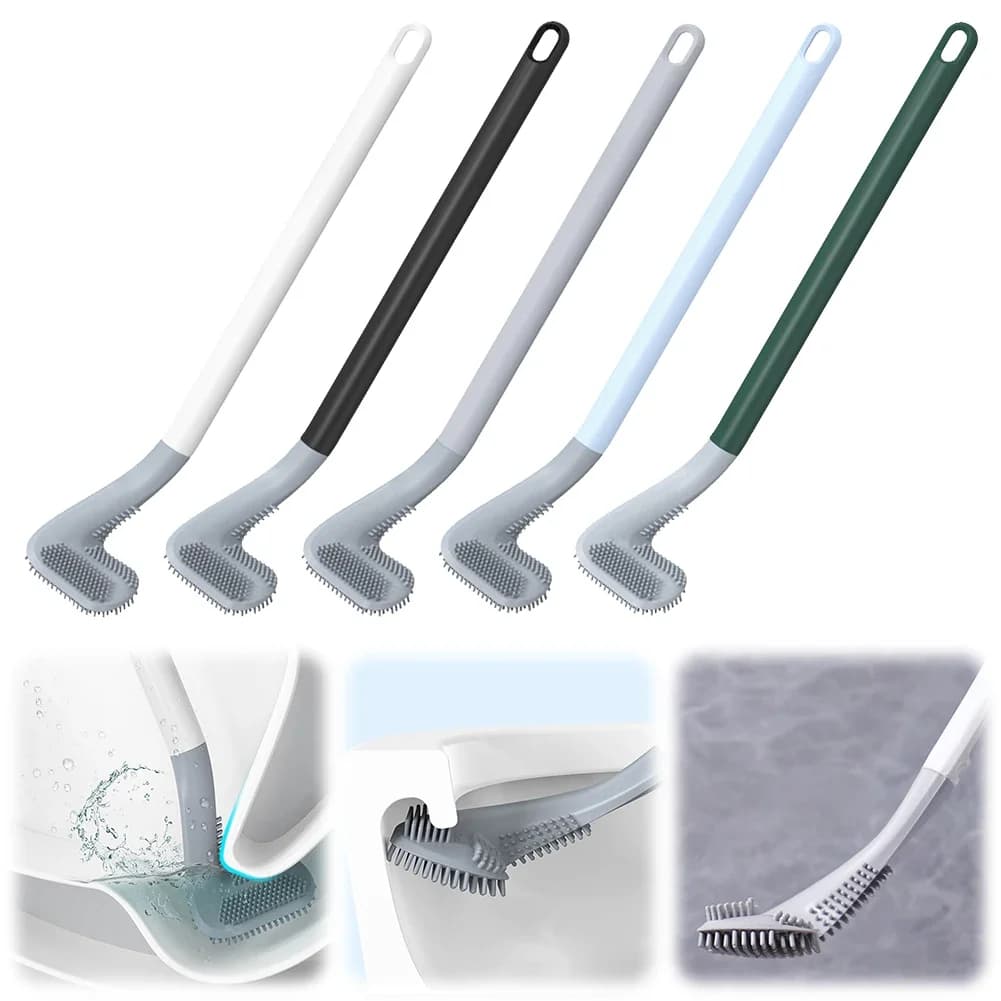 Spazzola per wc da Golf con setole in Silicone spazzola da Golf con manico lungo spazzola per la pulizia della toilette spazzola per wc in Silicone da Golf per la pulizia profonda