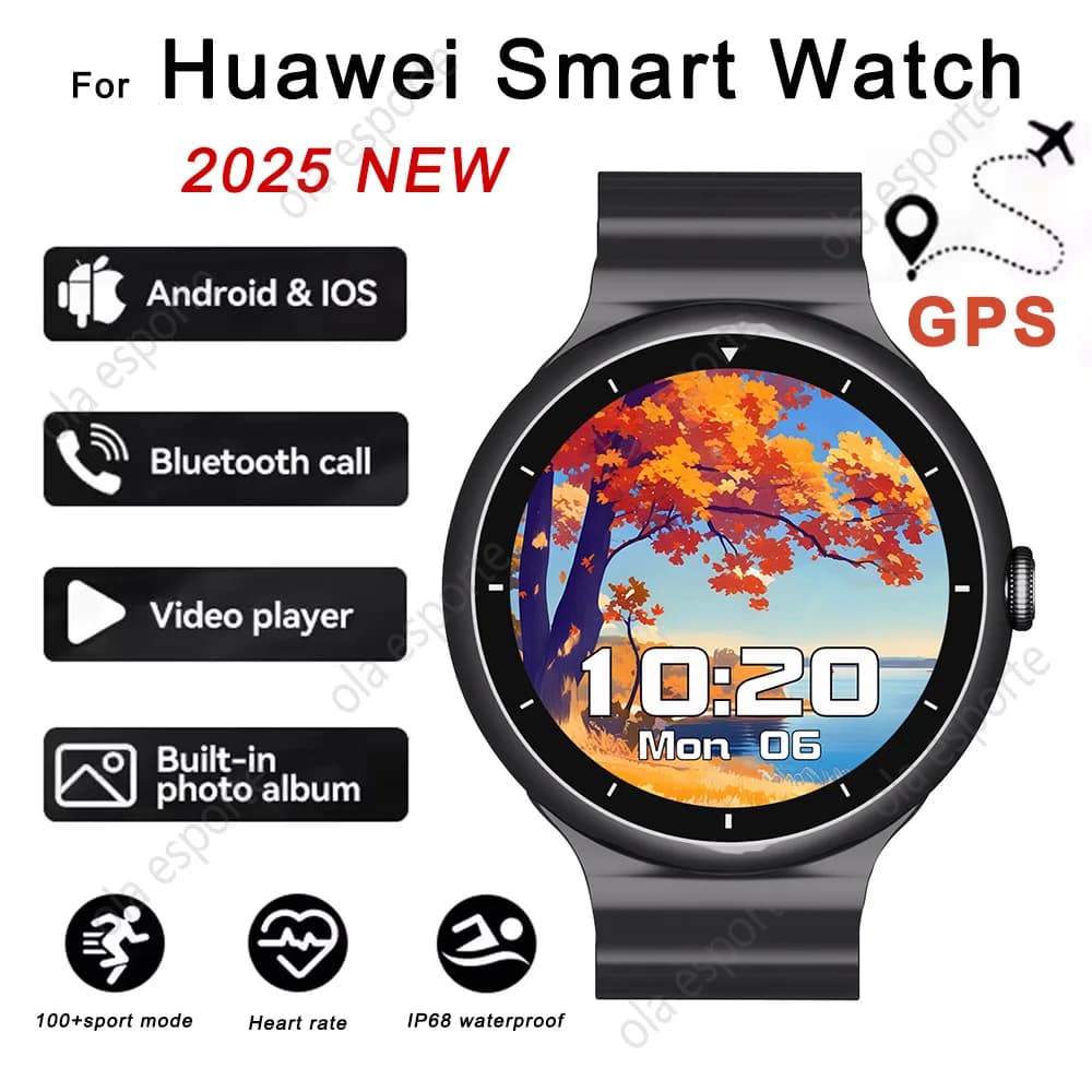 New Smart Watch 2.09 Inch AMOLED Screen Bluetooth Call GPS Tracker Smartwatch Health Monitor Man Women's Sports Watches Waterproof