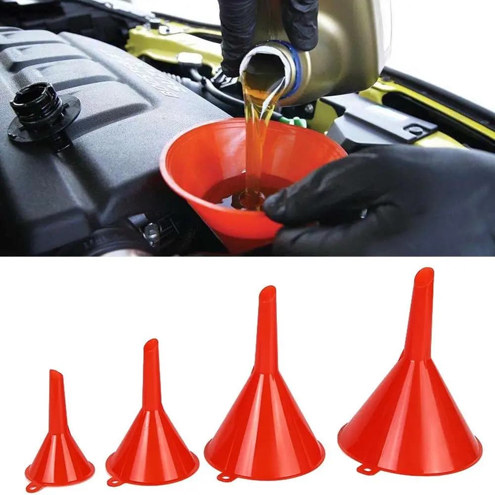 Set di 4 Imbuti per Olio, Strumento per Cambio Olio e Rifornimento, Attrezzo Anti-Schizzi per Auto e Moto