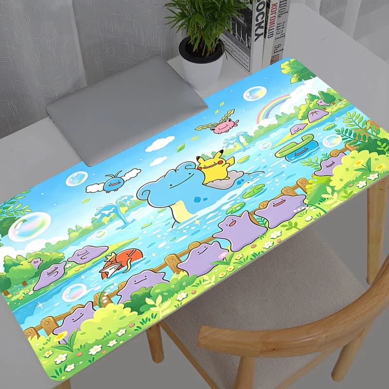Tappetino per mouse Pokemon Pikachu Anime Durevole Grande XXL Tappetino da scrivania per PC Tappetino per tastiera da ufficio Tappetino per tastiera Accessori da gioco Mousepad
