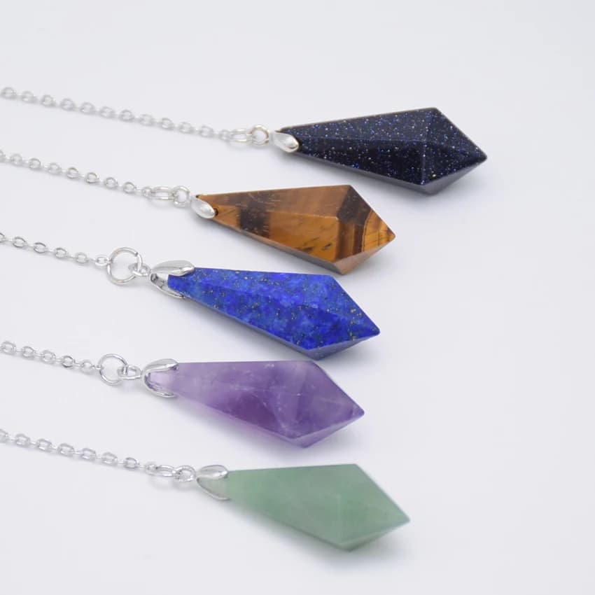 Rock Crystal Quartz Pendulum for Dowsing Rod Natural Stone Pendant Pendulos Pendules Radiesthesia Spiritual Products