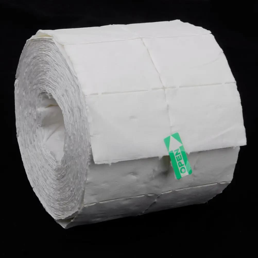 500 Pieces of White Drawings 4x5cm for Nail Removal, in Nonwoven Cotton Fiber, Delicates on the Skin, Without Residues, Ideal for Professional Nail Art