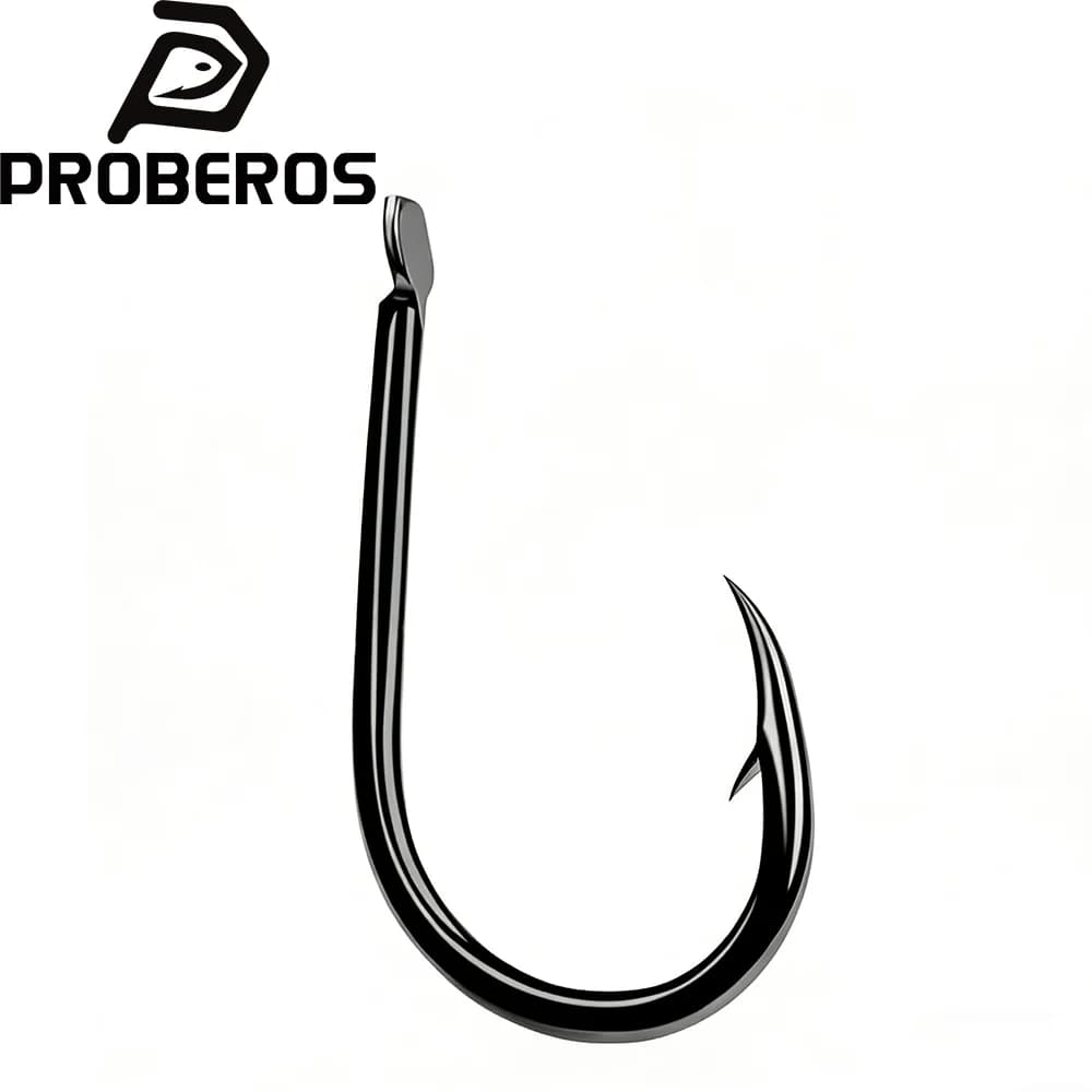 PROBEROS Fishhook 200pcs 1-15# Single Hook High Quality Fishing Hook Black Color Single Big Hook Durable Sharp Hooks for Anglers