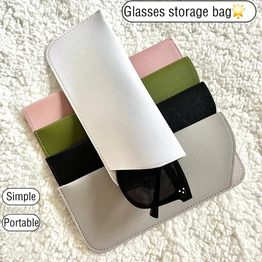 Nuova borsa per occhiali morbida Accessori per occhiali in pelle PU Custodia per occhiali da sole Borse semplici per riporre occhiali
