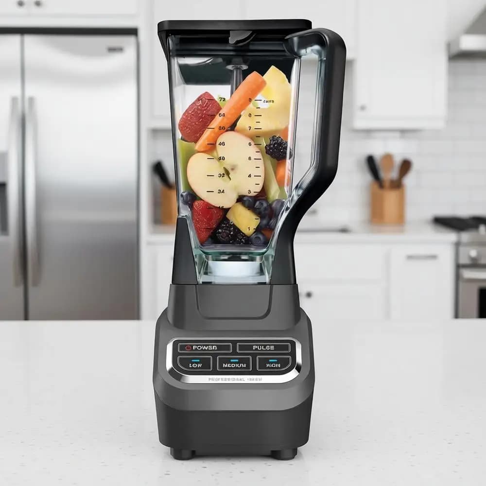 Frullatore da 1000W, Tecnologia di Frullatura Totale, Smoothie, Frullatura Ghiaccio, Frutta Congelata, Caraffa da 72 oz, Nero e Grigio