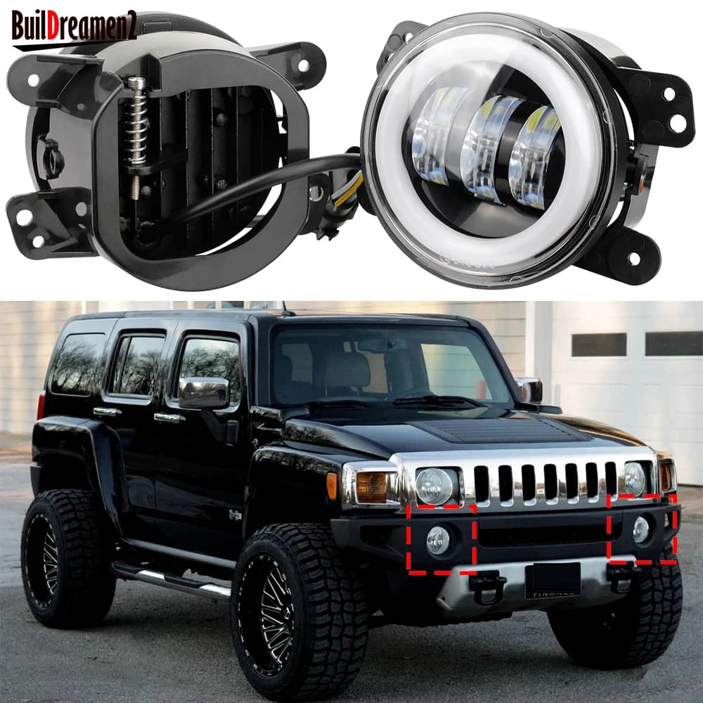 2 pezzi 4 "auto Canbus LED fendinebbia con Angel Eye luce diurna DRL indicatore di direzione 30W per Hummer H3 H3T 2006 2007 2008 2009 2010