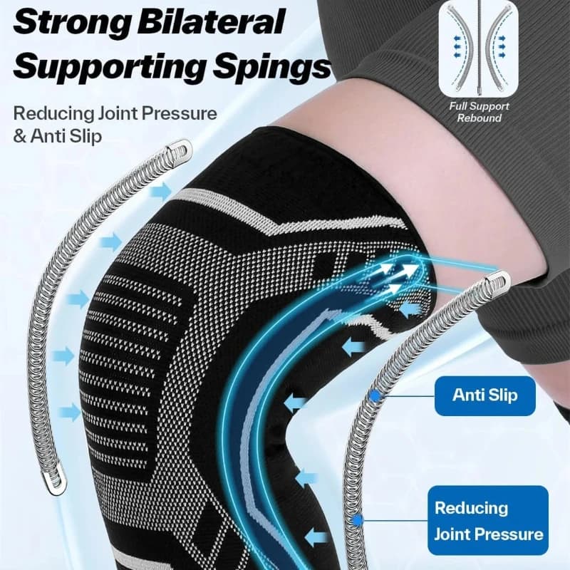 Ginocchiera sportiva da basket personalizzata Ginocchiera elastica antiscivolo protettiva a compressione Ginocchiera di supporto per ginocchio in maglia 3D