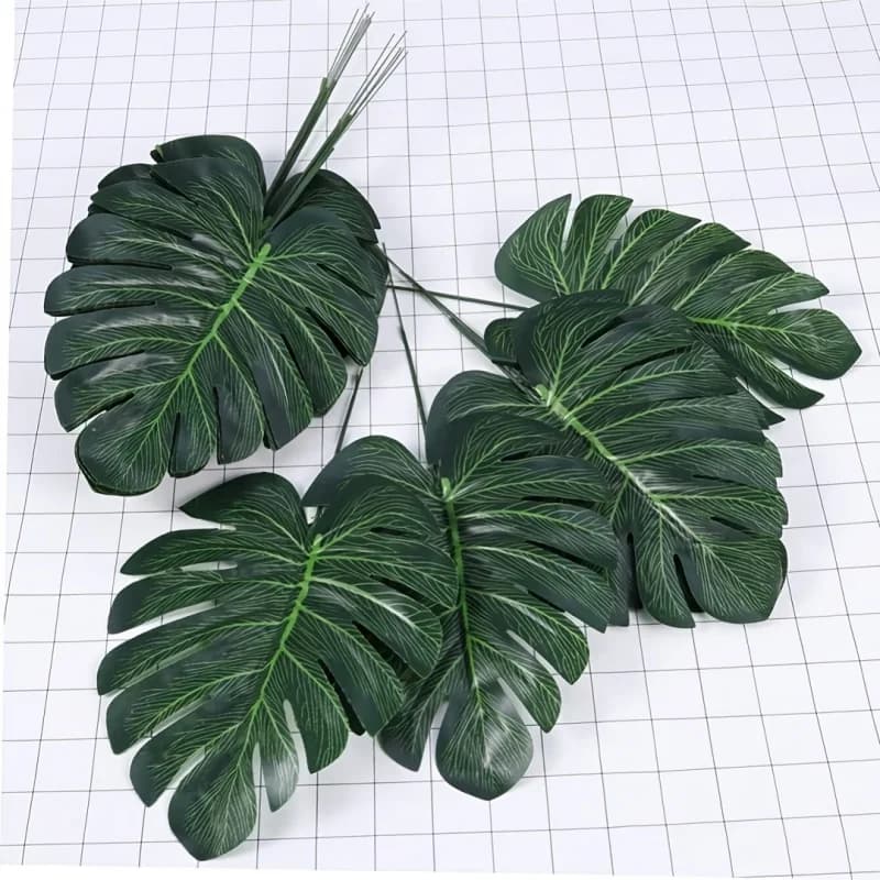 12/24 Pieces of Artificial Palm Leaves, Monstera Leaves, 12/24 Pieces, Artificial Plants, Suitable for Living Room Decoration, Tropical Plant Style, Home Decorations, Used to Simulate the Decorative Effect of Real Plants