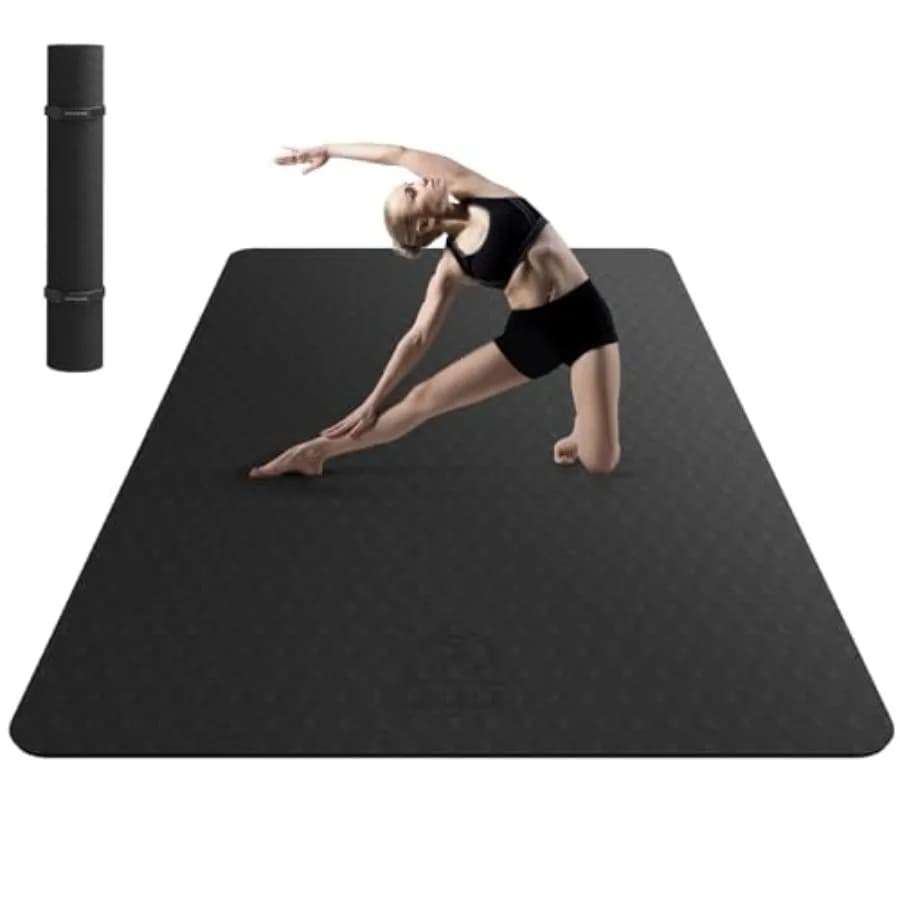 Tappetino Yoga Extra Large 72x48/78x54, Spessore 1/4/1/3, Antiscivolo, Durevole, Ecologico, Ampio Tappetino per Esercizi a Casa, Yoga, Pilates S