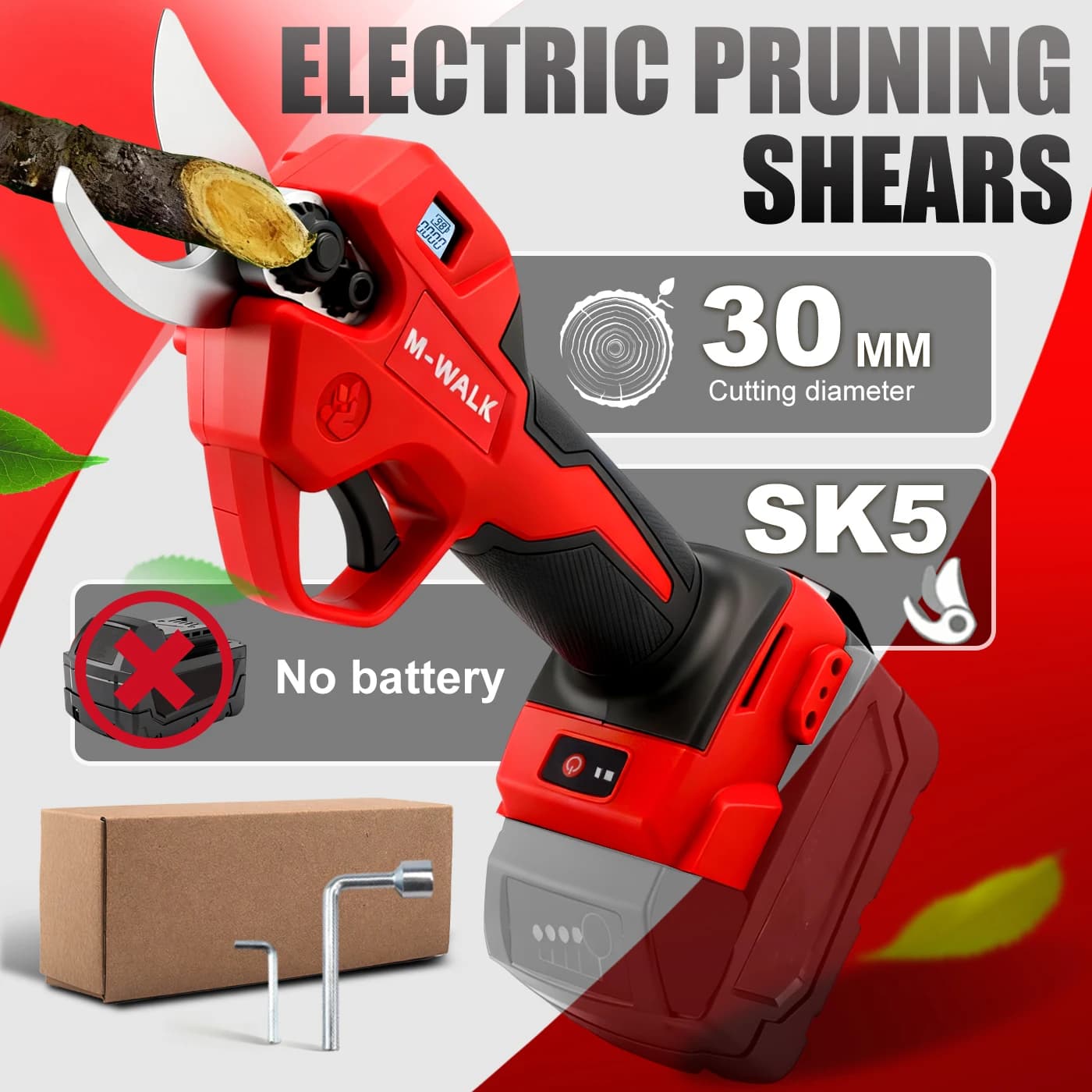 M-WALK Brushless Electric Pruning Shears 2 Gears Cordless Fruit Tree Branches Scissors Power Tool For Milwaukee 18V Battery Pins