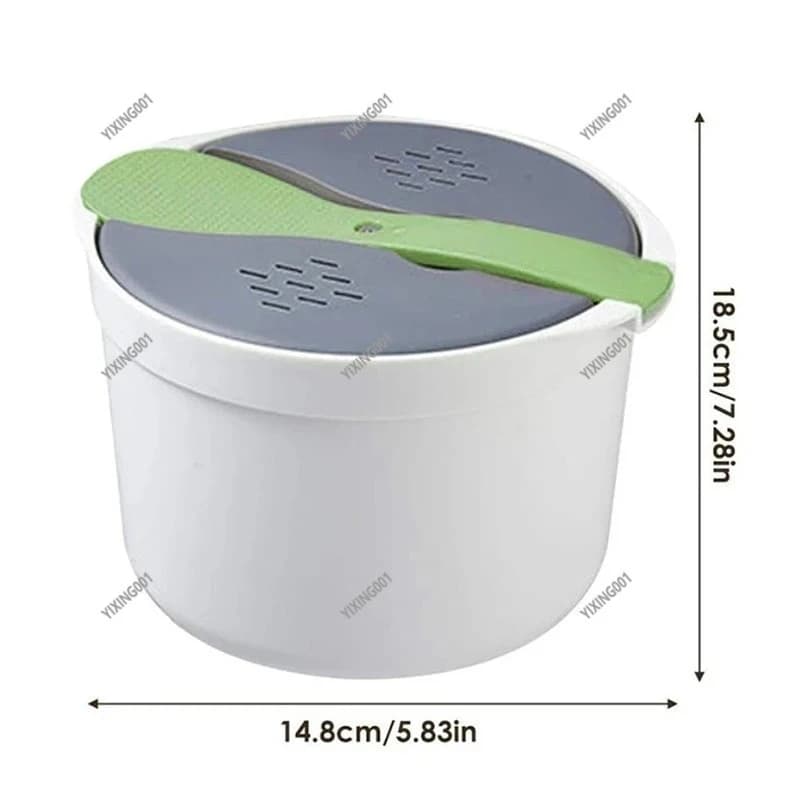 Forno a microonde Fornello di riso Contenitore per alimenti portatile Piroscafo multifunzione Fornello di riso Bento Lunch Box Utensili per cottura a vapore