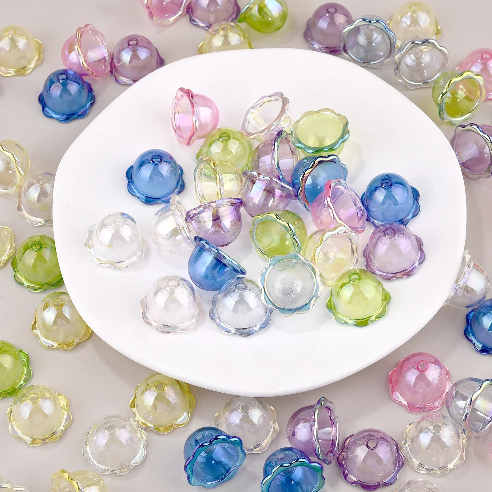 10 pezzi accessori pendenti a forma di fiore stereoscopico piccola campana per orecchini fai da te ciondolo catena telefonica accessori gioielli fai da te