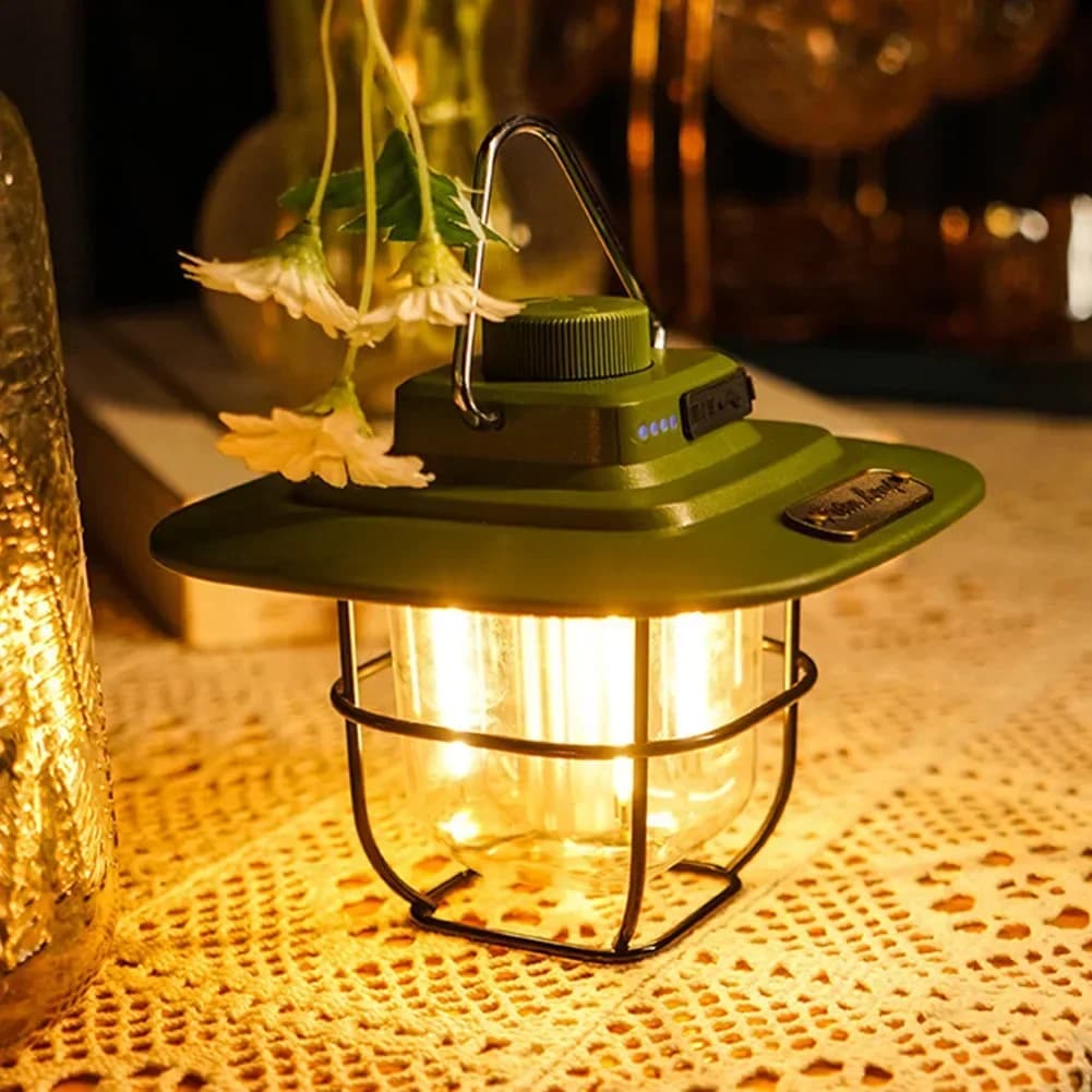 Lampada da campeggio a LED Lampada da tenda a sospensione retrò Lanterna da campeggio retrò impermeabile Dimmerabile continuo Lampada di emergenza ricaricabile da 4500 mAh