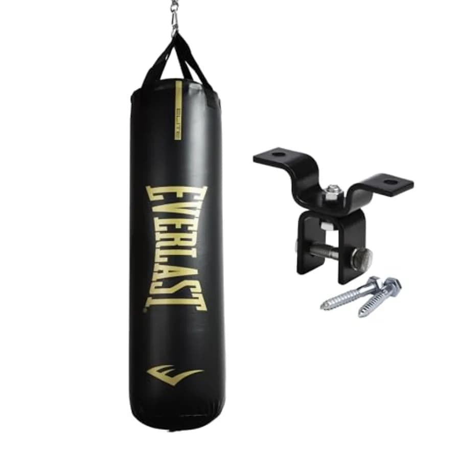 Elite Punching Bag Hanging Heavy Bag for Adults with Dual Strap System Durable Boxing Bag for Boxing, MMA, Muay Thai, Home Gym
