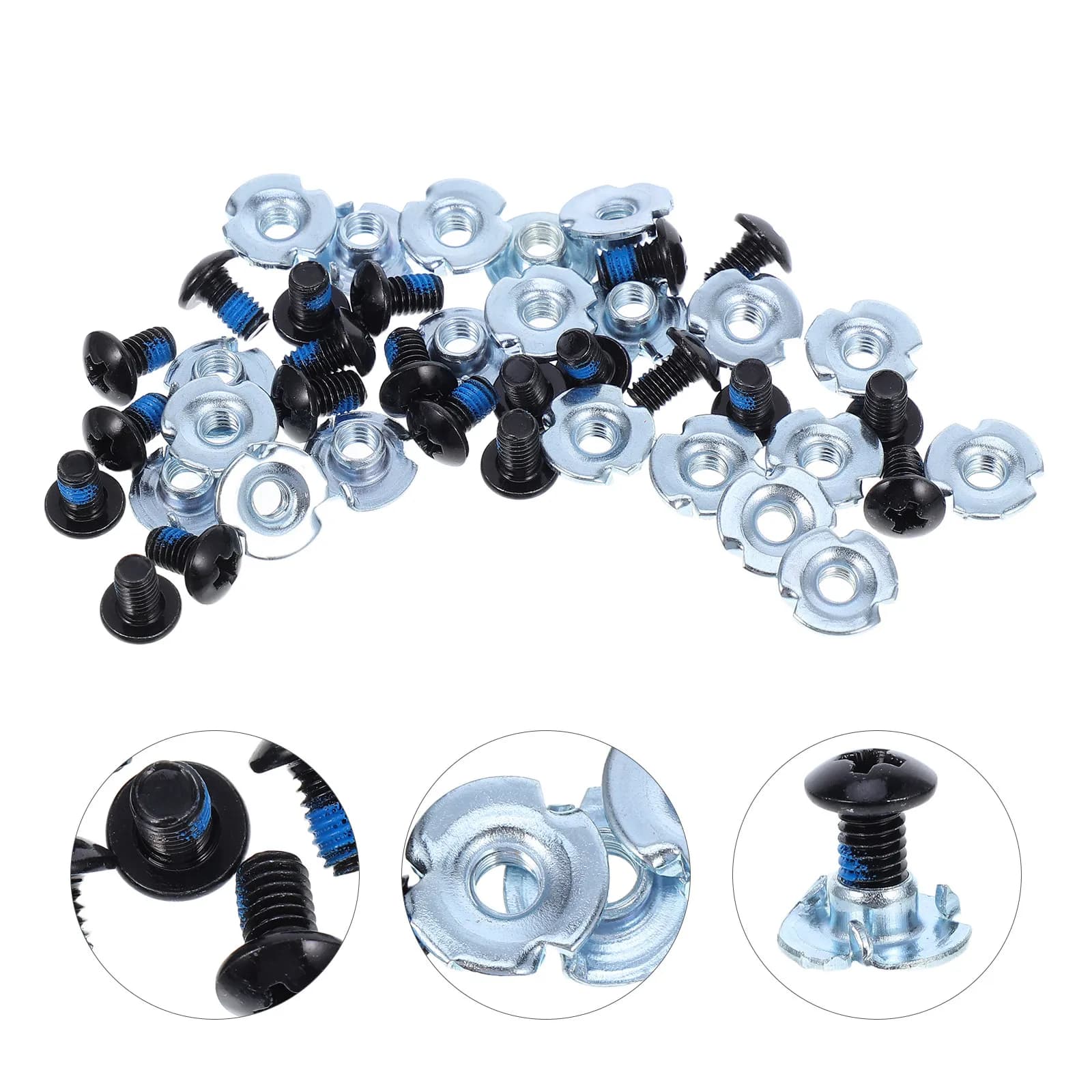 20 Sets Inline Skate Replacement Binding Hardware for Snowboards Buckle Roller Protective Gear