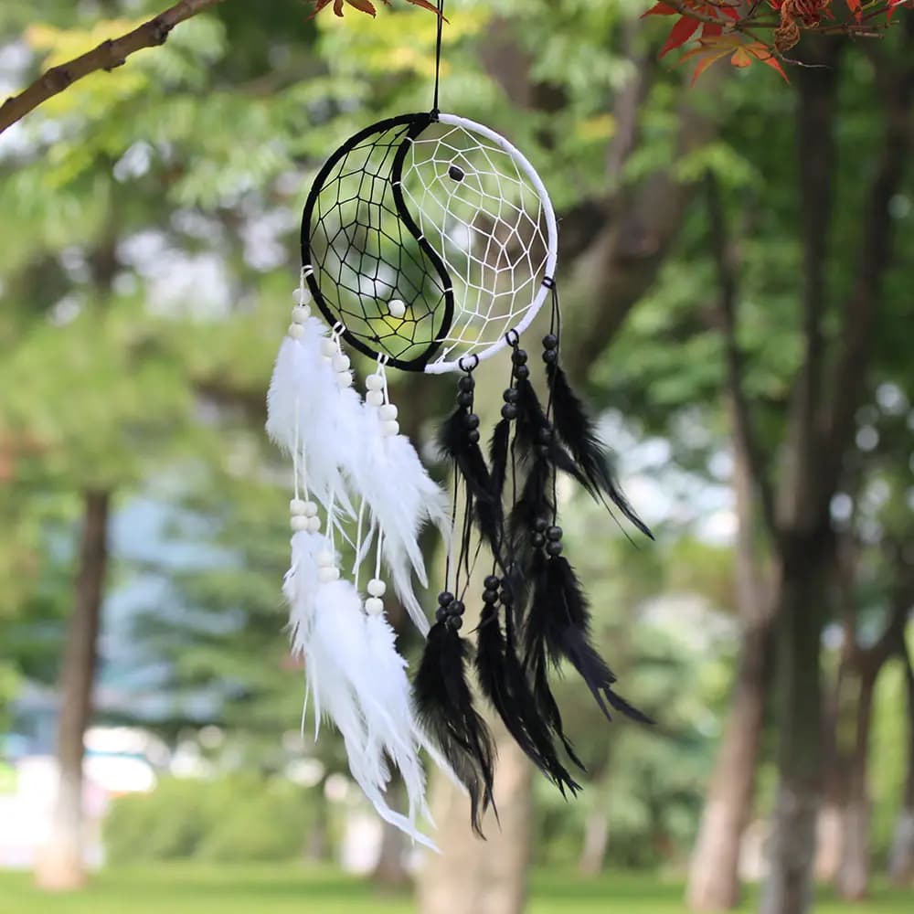 Bagua Mandala Dreamcatcher - Handmade Yin Yang Wall Art for Zen Rooms & Airbnb Decor