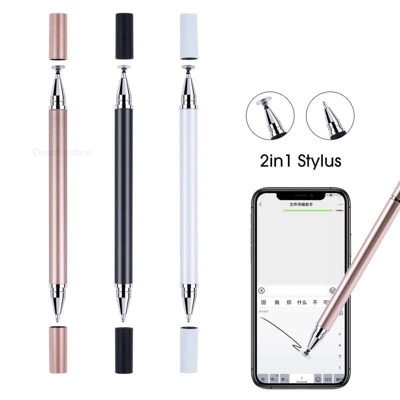 Dual-head Capacitive Pen Disc Silicone 2in1 Dual-purpose Stylus PaintingOffice Retouching Mobile Phone Tablet Pen Capacitive Pen