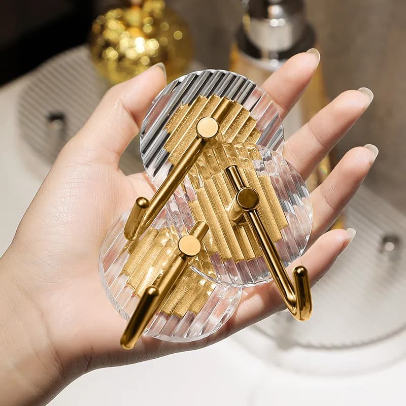Acrylic Luxury Wall Hook Home Decor Strong Adhesive Bathroom Towel Rack No Punching Hanging Coat Hanger Door Back Key Bag Holder