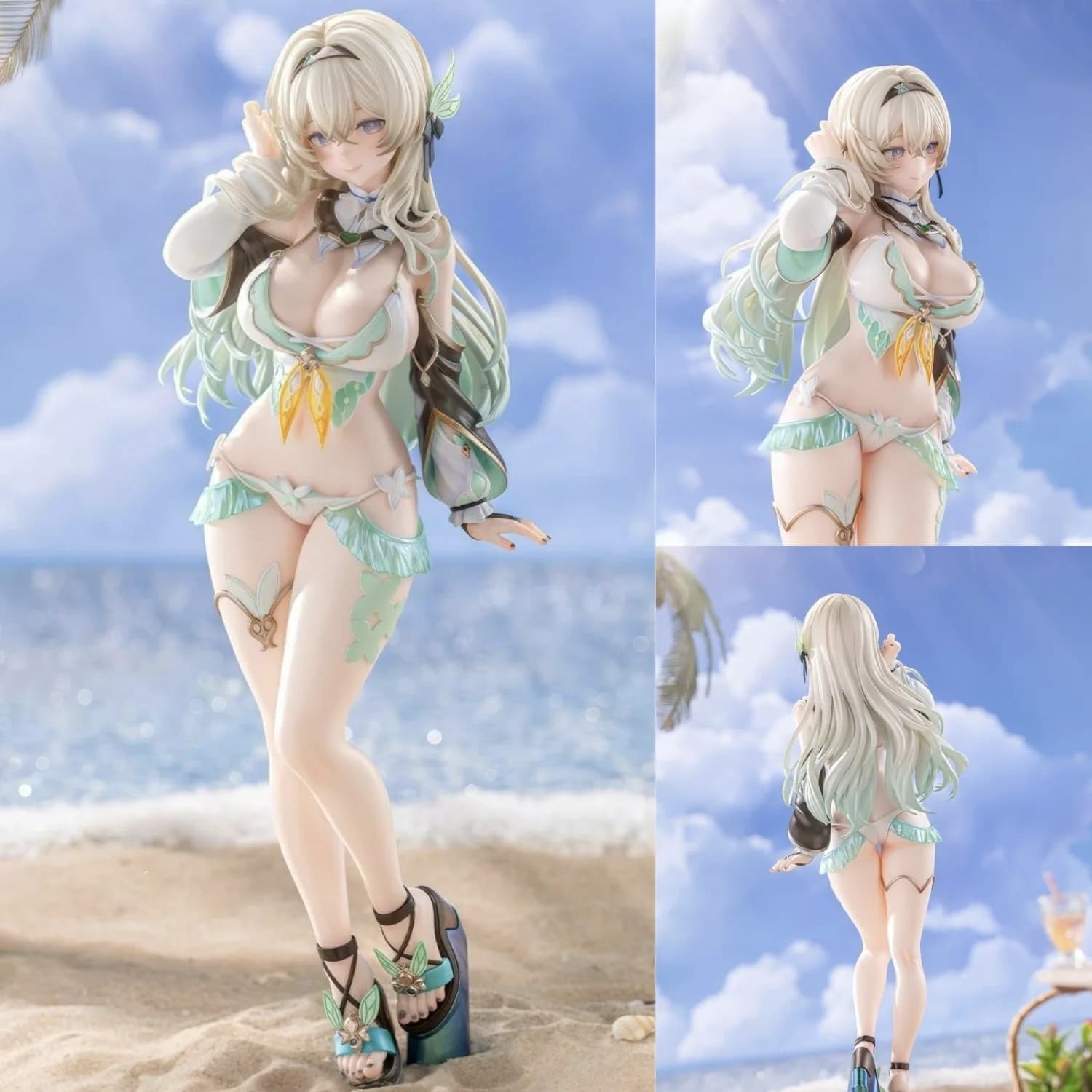 Statua Decorativa GK Fatta a Mano da 25cm, Ragazza in Costume da Bagno, Anime Pop Culture, Regalo di Compleanno, Oggetto da Collezione