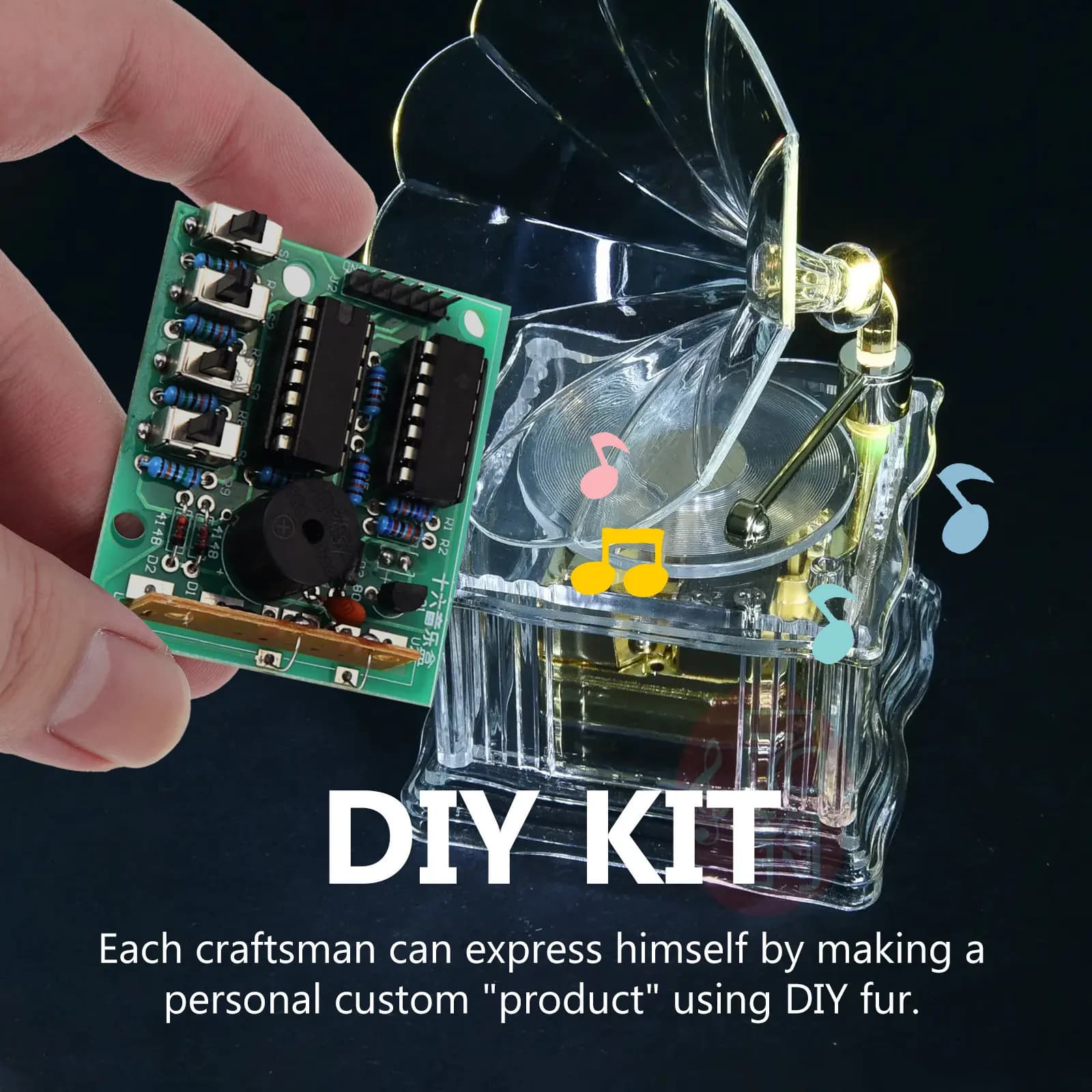 1Set DIY 16-Tone Music Box Soldering Kit Circuit Board for Electronic Assembly Practice USB Powered Educational Stem Project