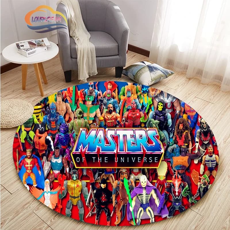 Adventure animation Masters of the Universe tappeto rotondo e tappeto Cartoon He-Man pattern Home Decor tappetino antiscivolo Yoga