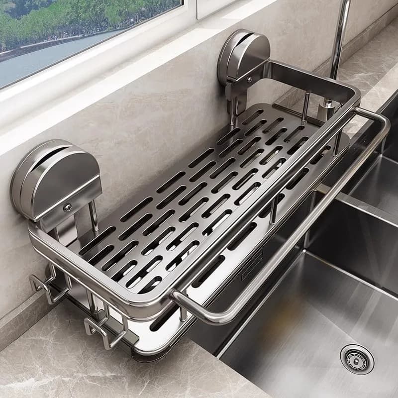 Bathroom Suction Cup Storage Rack Without Drilling Kitchen Toilet Shower Room Shampoo Holder Wall Mount Organizer Bathroom Shelf