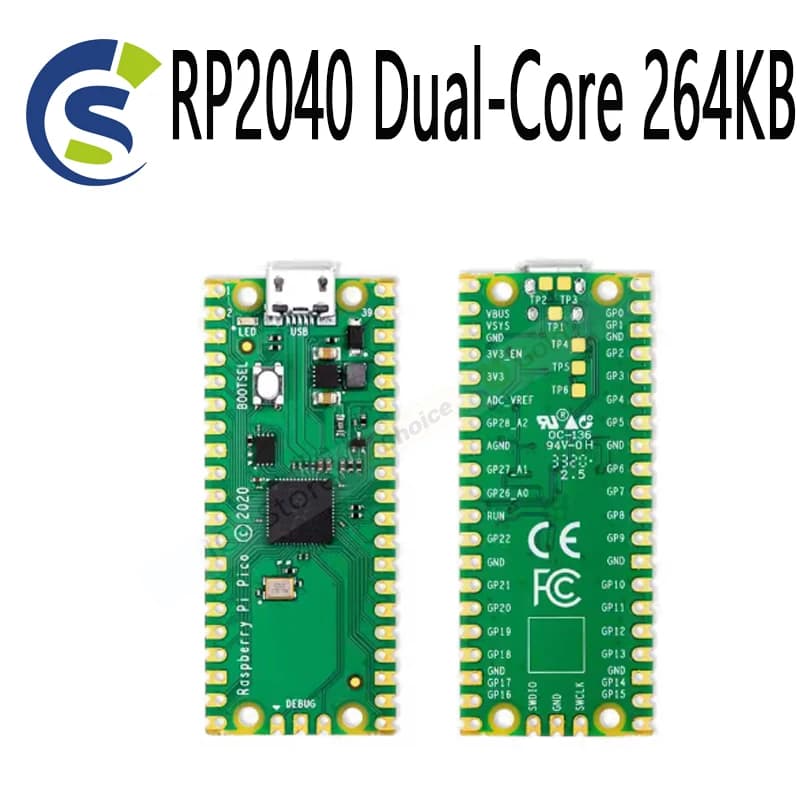 Official Raspberry Pi Pico Board ARM Microcomputer Low Consumption Processor Cortex-M0+ High Performance RP2040 Dual-Core 264KB