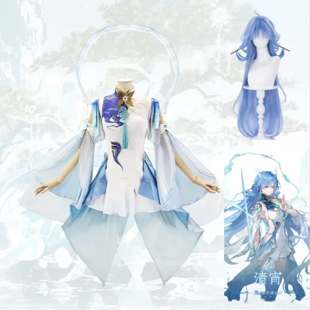 Wuthering Waves Qingxiao Cosplay Costume Mengzhou Ethereal Sword Immortal Outfit Game Character Role-Play Suit for Comic Con