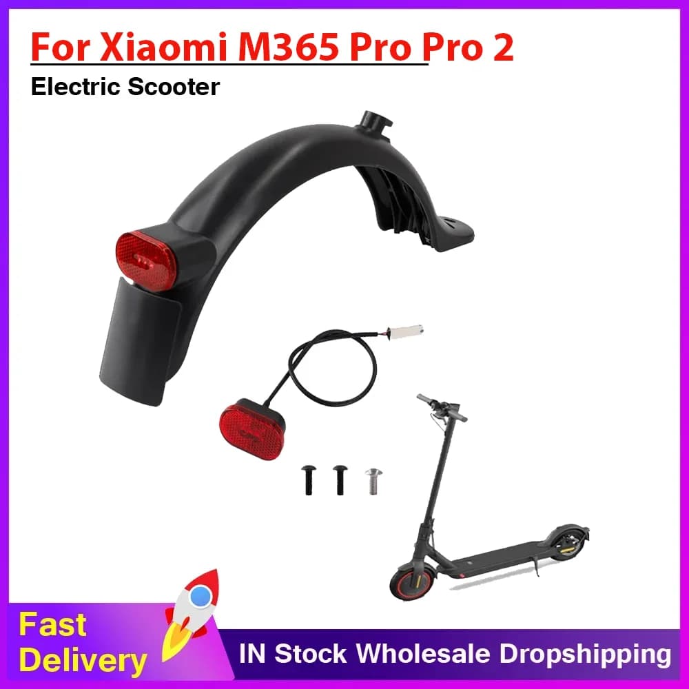 Mudguard with Night Safety Tail Light for Xiaomi M365 Pro Pro2 Electric Scooter Rear Fender Guard Replacement