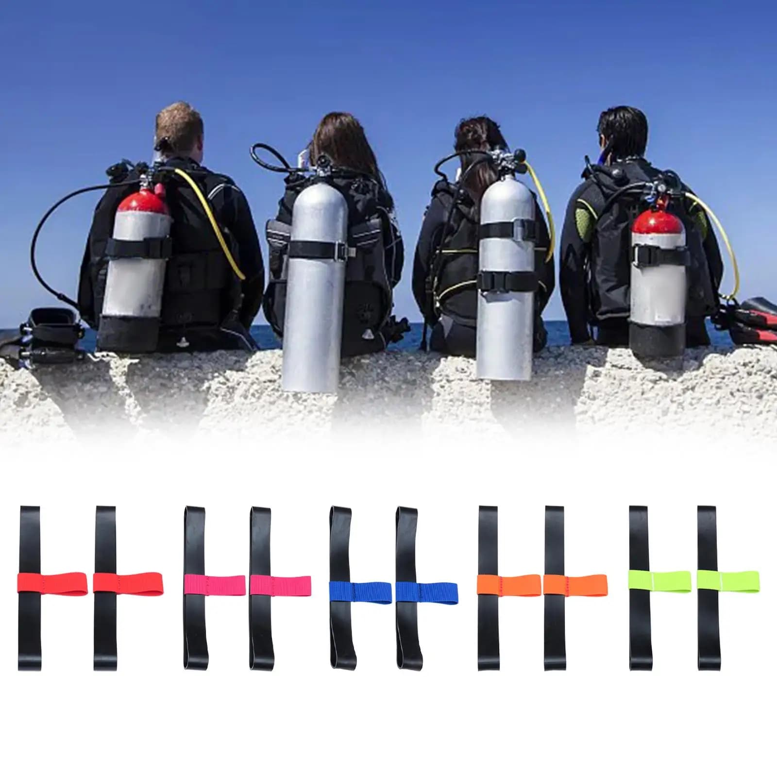 Snorkeling Serbatoio per immersione Cinghia per cilindro Attrezzatura per snorkeling Serbatoio per immersioni elastico