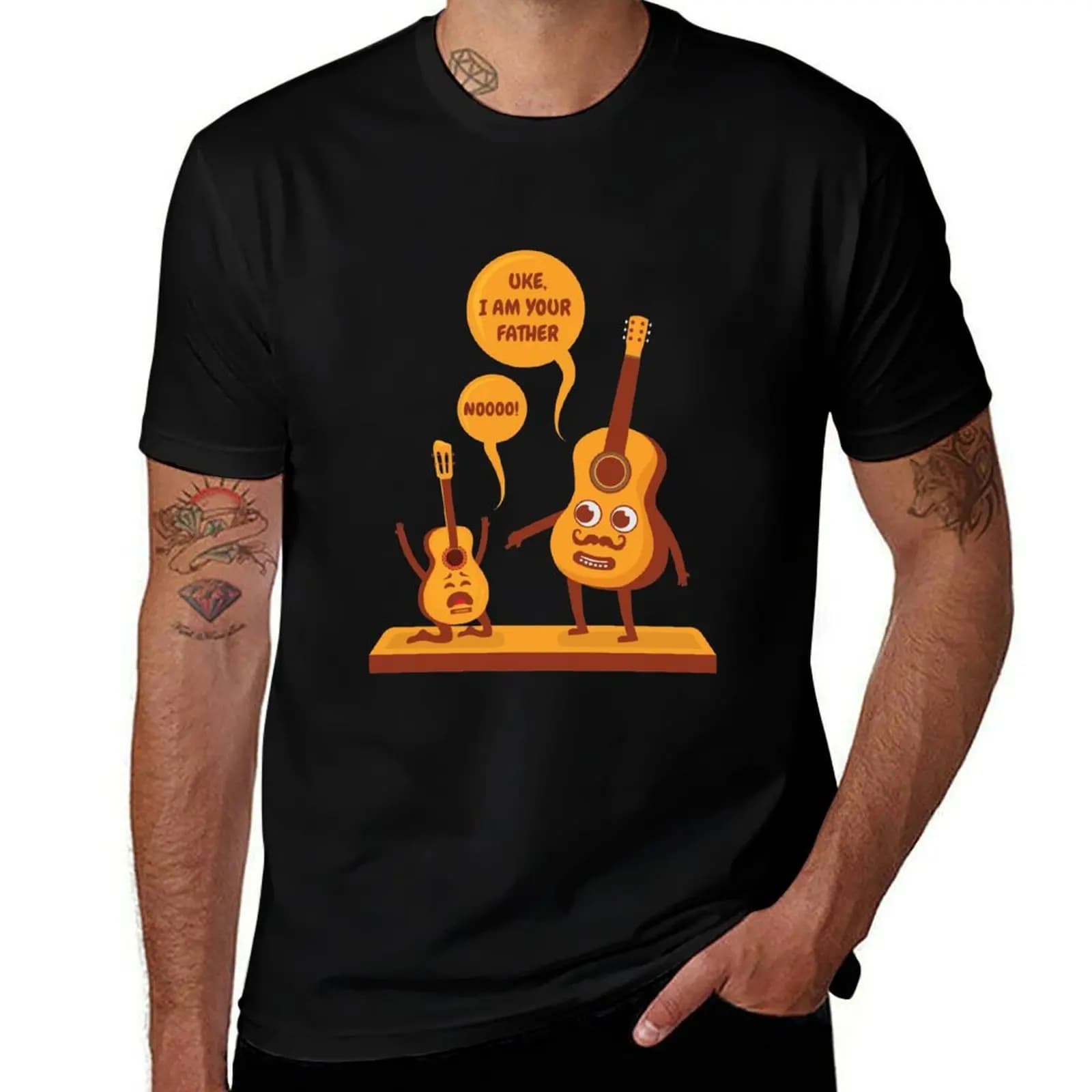 Uke I Am Your Father Ukulele Guitar T-Shirt Lightweight Print T-Shirt