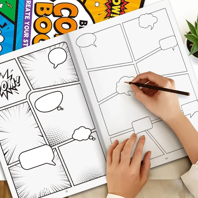 30-Page Blank Comic Book – Storyboard Layouts, Speech Bubbles & Effects. Perfect Sketchbook for Creators, Artists & Gift Lovers
