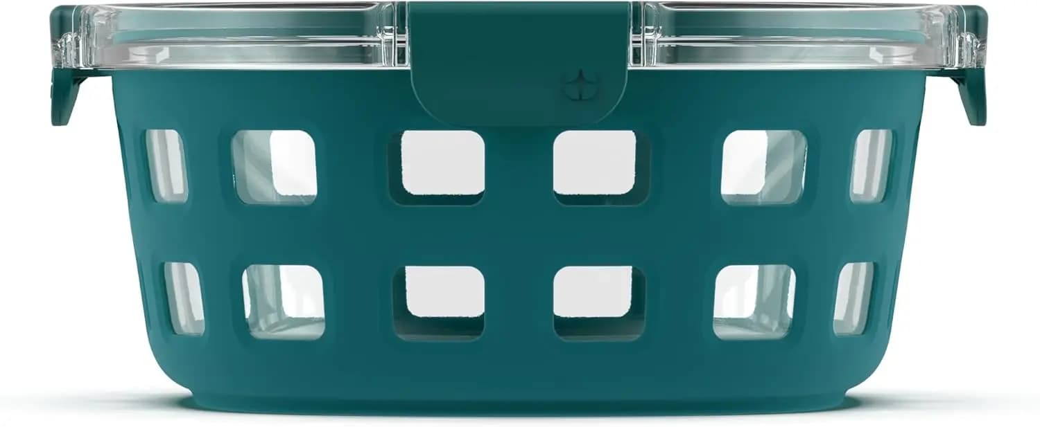 Glass container for 7 cups with Silicone Handle, BPA-free airtight cover, Dishwasher washable, Suitable for Microwave and Freezer