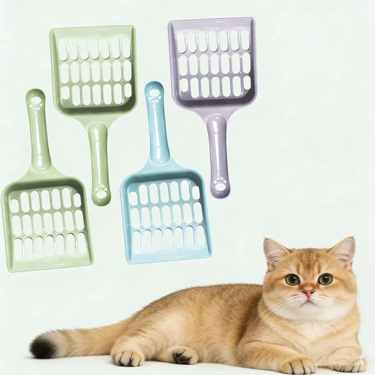 1 Pezzo Paletta per Lettiera Gatto alla Moda Colore Caramella, con Griglia Cava, Prodotto per la Pulizia e l'Igiene degli Animali Domestici, Pulitore per Lettiera