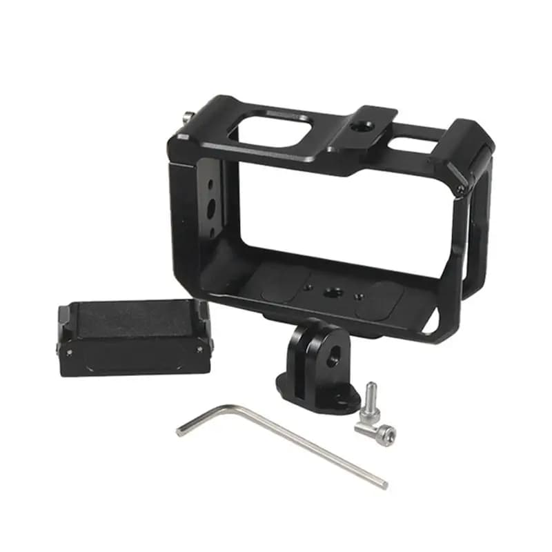 Top Deals For DJI Action 5Pro 4 3 Camera Cage Rig Protective Case With Cold Shoe, Magnetic Baseplate Bezel Expansion Case