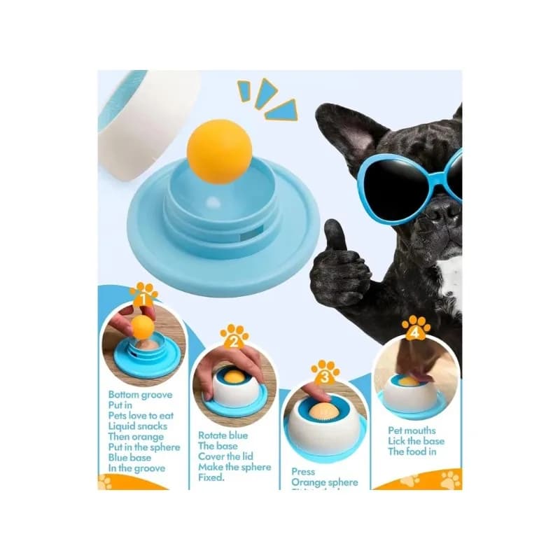 1Pc Dog/Cat Licking Bowl, Pet Licking Toy Slow Food Bowl, Non-Slip Licking Bowl, Educational Toy, Makes Dogs/Cats Love Licking.