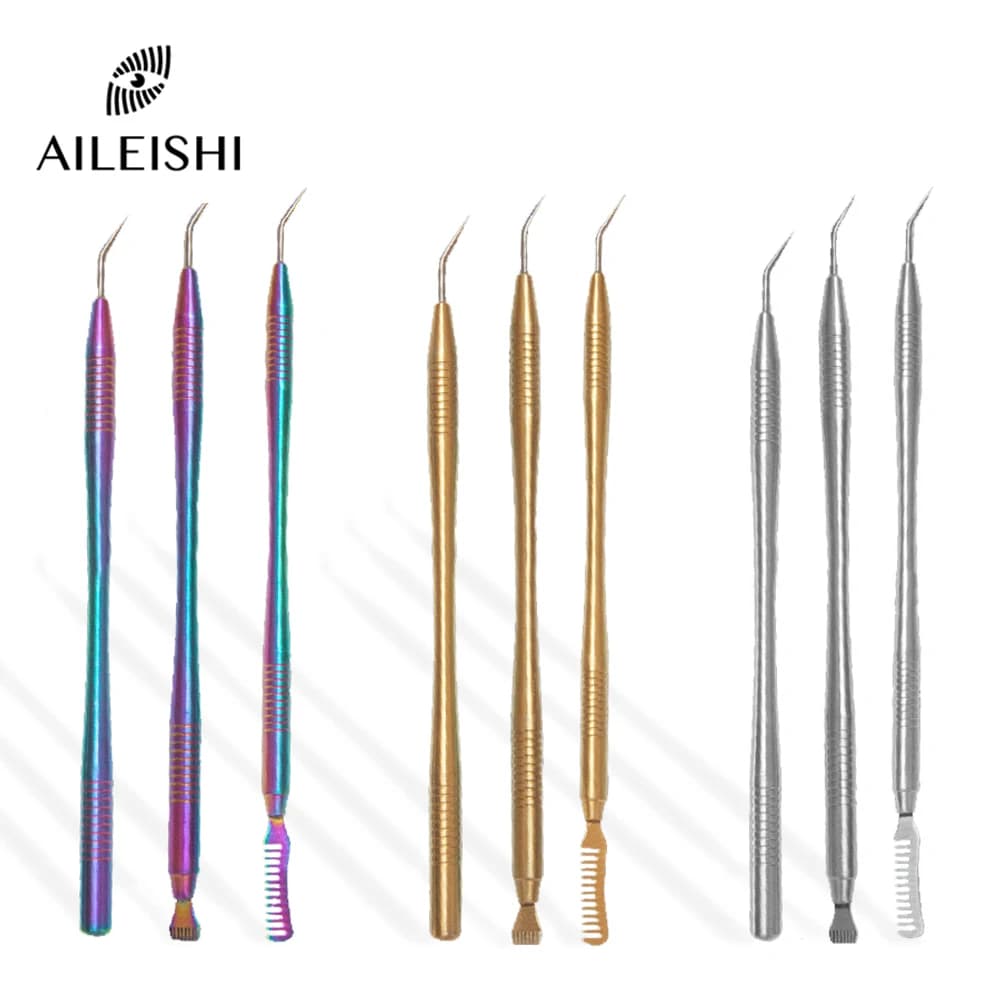 Eyelash Slitting Kit Permanent Stick Stainless Steel Cosmetic Applicator Pettine Makeup Tool Eyelash Extension Supplies