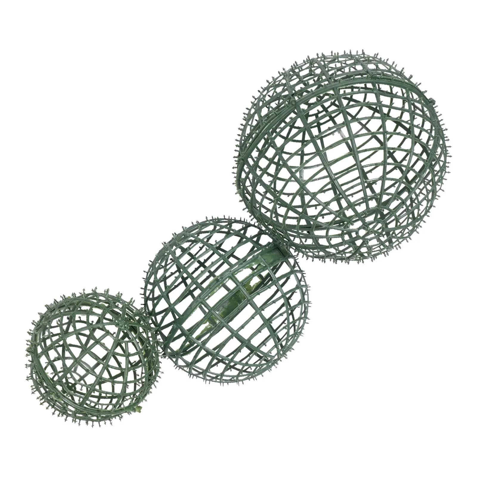 Set di 3 Cornici per Fiori Artificiali in Plastica, Gabbia Verde per Decorazioni Matrimoniali, Supporto per Piante Finte