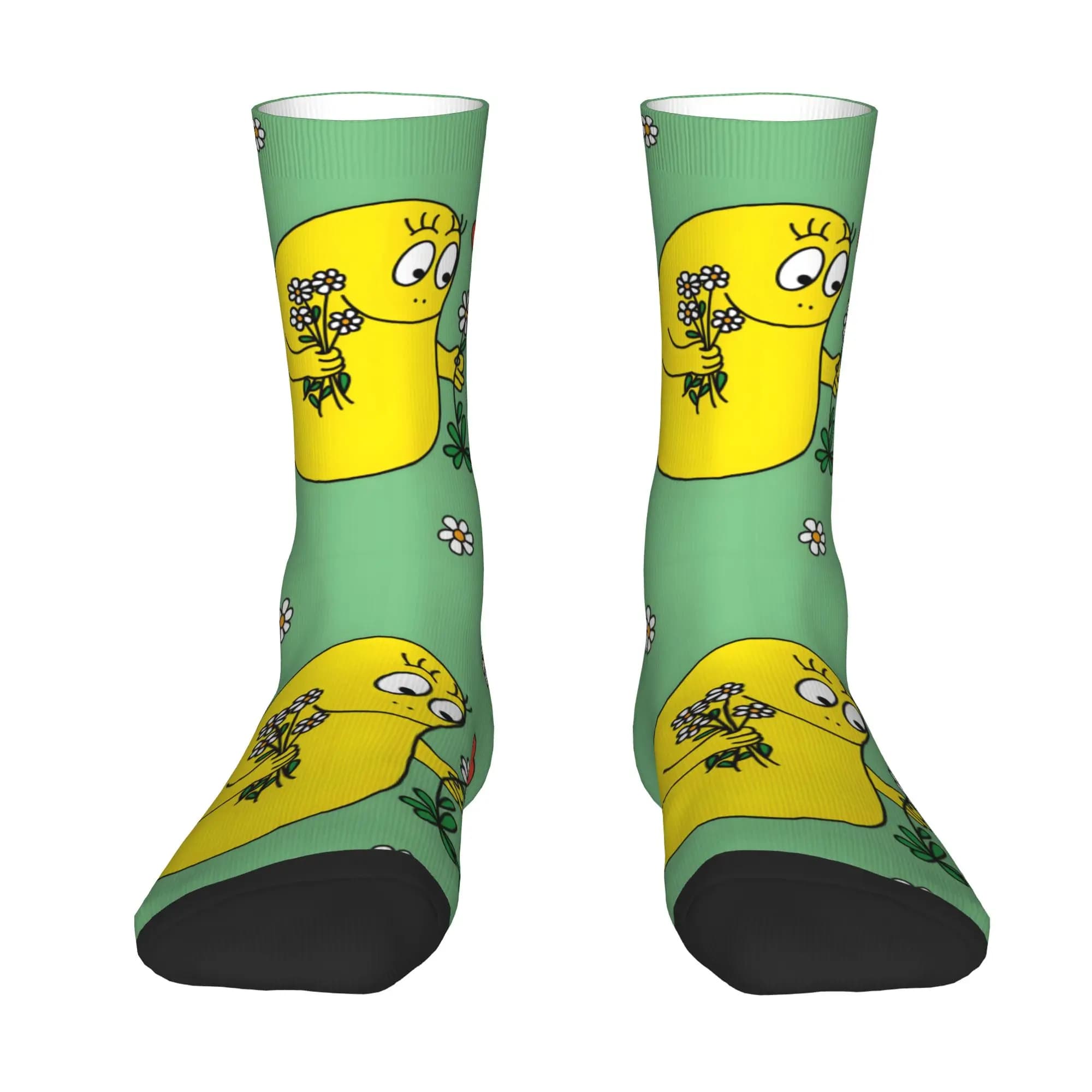 Custom Fun Printing Funny Cartoon Barbapapa Wallpaper Socks for Women Men Stretch Summer Autumn Winter Crew Socks